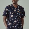Mens Space Party Scrub Top