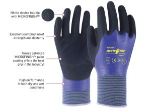 ActivGrip 569 Fully coated to provide 360? protection in wet & oily conditions
Variation AG569 ActivGrip 569 Fully coated to provide 360? protection in wet & oily conditions, Sizes 8