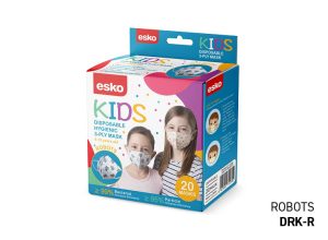 KIDS 3ply Disposable Hygienic Mask, Box 20 Robot Print