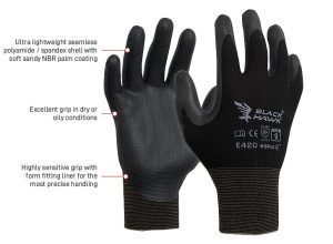 BLACK HAWK?, Black Foam Nitrile, Black Polyamide Liner