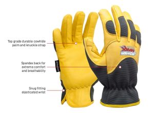 POWERMAXX? 'Rigger', Premium Gold Leather Mechanic Riggers Glove