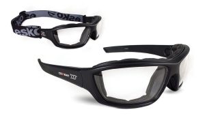 COMBAT X4? safety spec, AF/AS with EVA Foam positive seal & elastic strap, Clear Lens