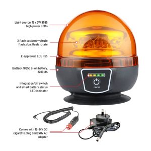 Astron Rechargable LED Flashing Beacon, Magnetic Mount