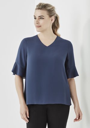 Womens Aria Fluted Sleeve Blouse RB966LS
