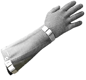 Protec Chainmesh Glove with Button Closure & 20cm Cuff