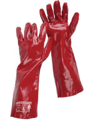 Armour? Red PVC Gauntlet Glove - 45cm