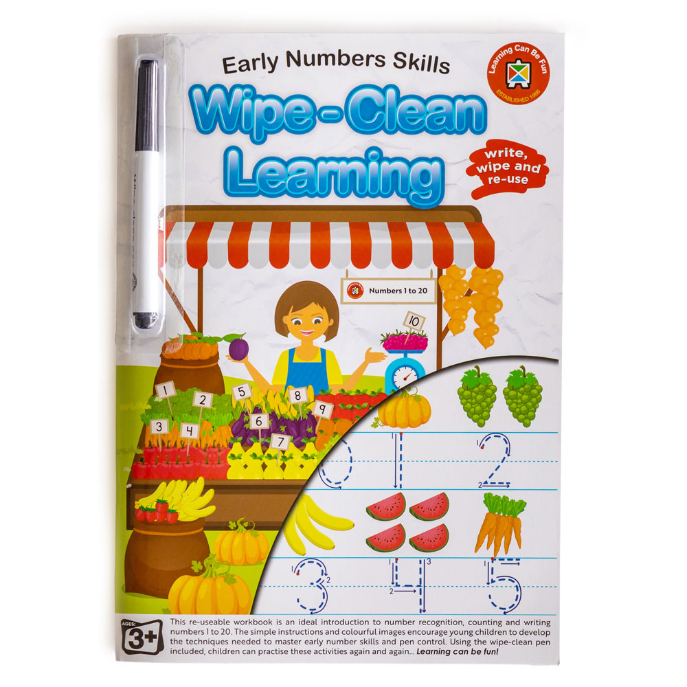 LCBF Wipe Clean Learning Book Early Numbers Skills w/Marker Kiwi Business