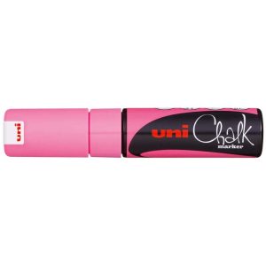 Uni Chalk Marker 8.0mm Chisel Tip Fluoro Pink PWE-8K