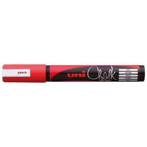Uni Chalk Marker 1.8-2.5mm Bullet Tip Red PWE-5M