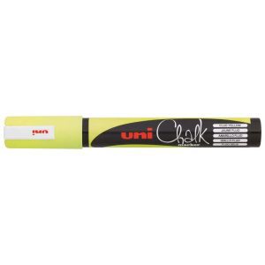 Uni Chalk Marker 1.8-2.5mm Bullet Tip Fluoro Yellow PWE-5M