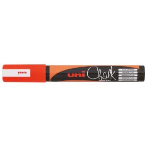 Uni Chalk Marker 1.8-2.5mm Bullet Tip Fluoro Orange PWE-5M