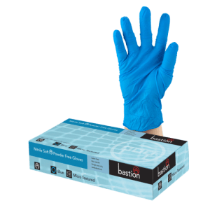 Bastion Nitrile Soft Blue P/F Gloves