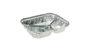 Uni-Foil Rectangle 3-Compartment Tray with Lid