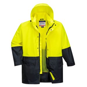 Kimberley Lightweight Hi-Vis Rain Jacket - MJ206YNR - Yellow/Navy