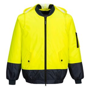 Hi-Vis Bomber Jacket - MJ304YNR - Yellow/Navy
