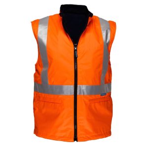 Cross Back Polar Fleece Reversible Vest - MX214ORR - Orange
