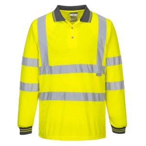 Hi-Vis Long Sleeved Polo - S277YER - Yellow