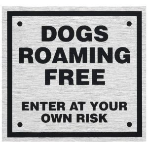 Rosebud SQUARE Sign Dogs Roaming Free